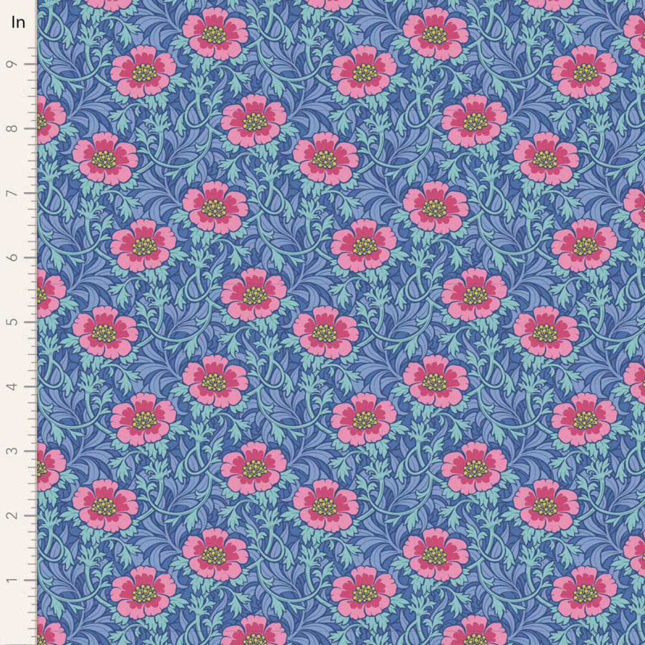 Tilda Patchwork Stoff Baumwolle - Hibernation - Winterrose-Blue